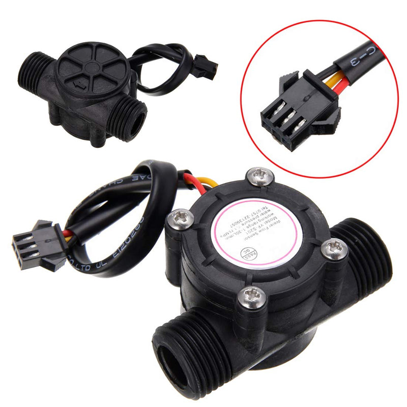 HiLetgo G1/2" Water Flow Hall Sensor Switch 1-30L/min 1.75MPa Flow Meter Flowmeter Counter Water Flow Sensor