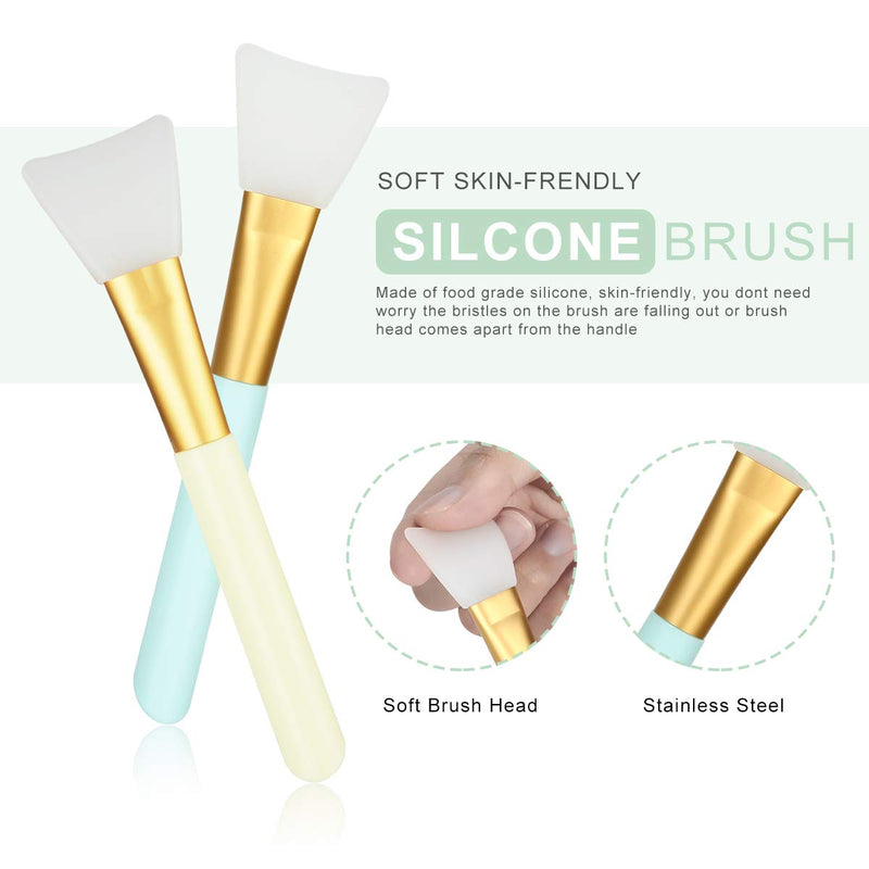 Face Mask Mixing Bowl Set, Plazuria 5 in 1 DIY Facemask Mixing Tool Kit with Facial Mask Bowl Stick Spatula Silicone Face Mask Brush & Premium Soft Face Brushes