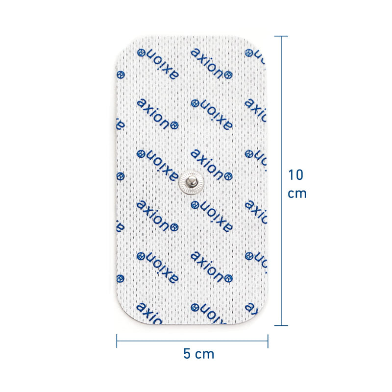 TENS EMS electrodes 3.5 mm push button · 4 pieces 10x5 cm - compatible with TENS EMS devices from Sanitas & Beurer | Reusable adhesive electrode pads for TENS devices | Cert. Axion medical device