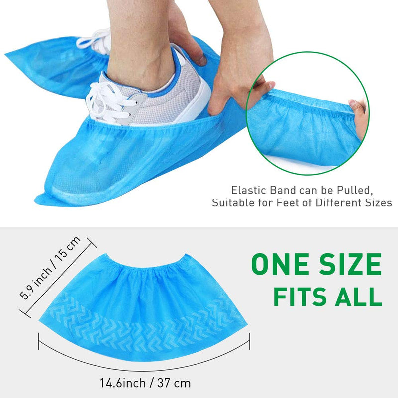 Shoe Covers Disposable Non Slip, squish 100 Pack (50 Pairs) Non Woven Fabric Boot Covers for Indoors Breathable Slip Resistant Durable Boot&Shoes Cover, One Size Fits All 100pcs