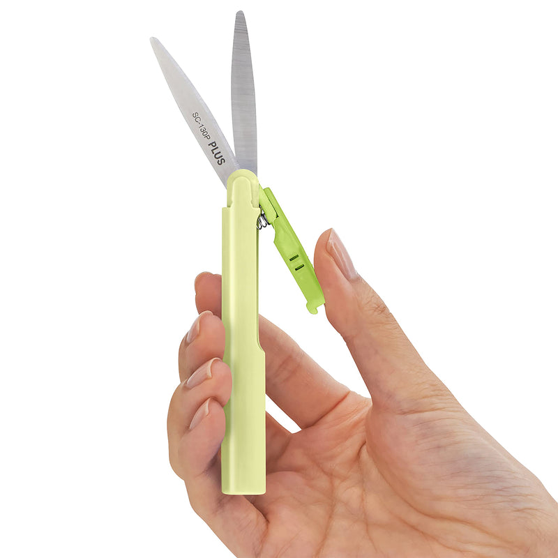 PLUS Pen Style Compact Twiggy Scissors with Cover 3-Pack Green