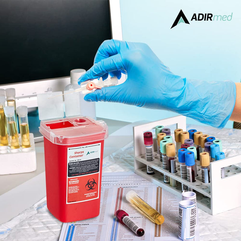 AdirMed Sharps & Needle Disposal Container 1 Quart - 3 Pack 3 Count (Pack of 1)
