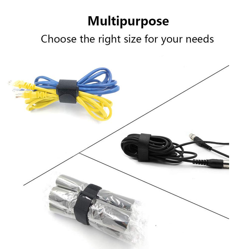 [16 Pack] Cable Straps 12 inch, Reusable Fastening Cable Ties Set, Adjustable Multipurpose Hook and Loop Securing Cinch Straps for Cord Management (1 inch Wide) by Tangser 1'' x 12 '' - 16 pcs