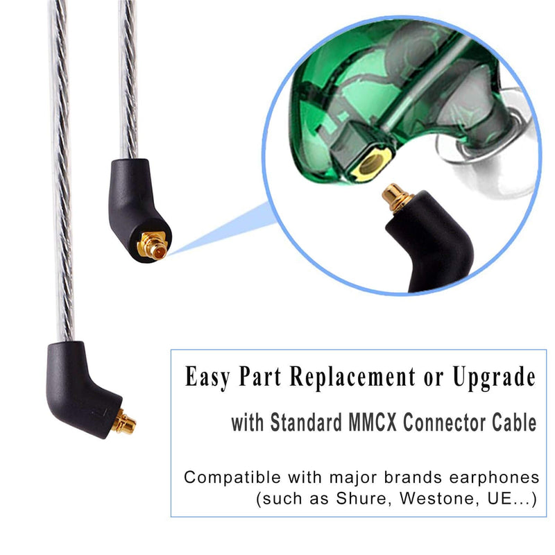 BASN Bsinger+PRO in Ear Monitor for Musicians with MMCX Replaceable Cables; Noise-Isolating and Universal-Fit (Green) Green