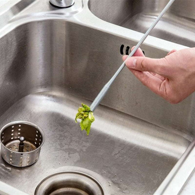 ALINNA Flexible Grabber Claw Pick Up Reacher Tool With 4 Claws Bendable Hose Pickup Reaching Assist Tool for Litter Pick, Home Sink, Drains, Toilet(24 Inches) Silver