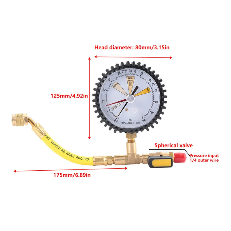 Jadeshay pressure gauge, air conditioning cold nitrogen pressure tester pressure use for air conditioning cold nitrogen pressure