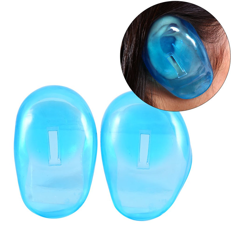 Ear Cover Protector, 2pcs Ear Cover Shield Protector, Blue Reusable Ear Cover Shield Ear Cover Hair Dye Shield Protector for Home Personal Use or Business Hairdressing Salon Use