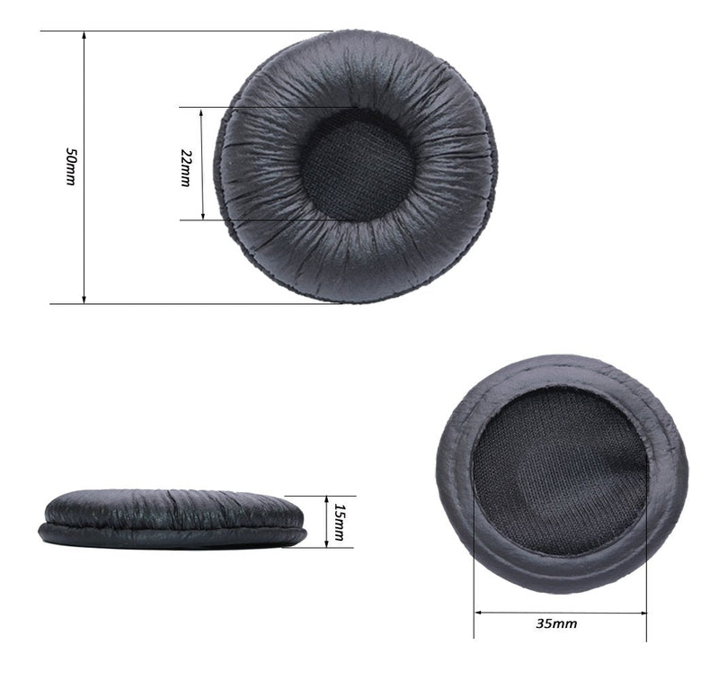 Bingle Ear Cushions Leatherette Spare Replacement for Plantronics Supra Plus Encore and Most Standard Size Office Telephone Headsets H251 H251N H261 H261N H351 H351N H361 H361N (4 Pack)(BEC-LTH4)