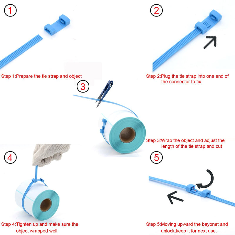 Zip Ties,Nylon Cable Ties For Binding Baggage Cargo,Ultra Long 8 Meters Cable Roll With Connectors - Without Scissors - 1 Pcs/Pack