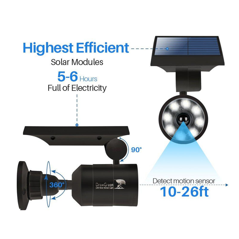 Solar Lights Outdoor Motion Sensor, 1400-Lumen Bright LED Spotlight 9-Watt(130W Equiv.), Solar Security Lights for Garden Driveway Patio, 2-Year Battery Life, 160-Week 100% Free Replacement Black