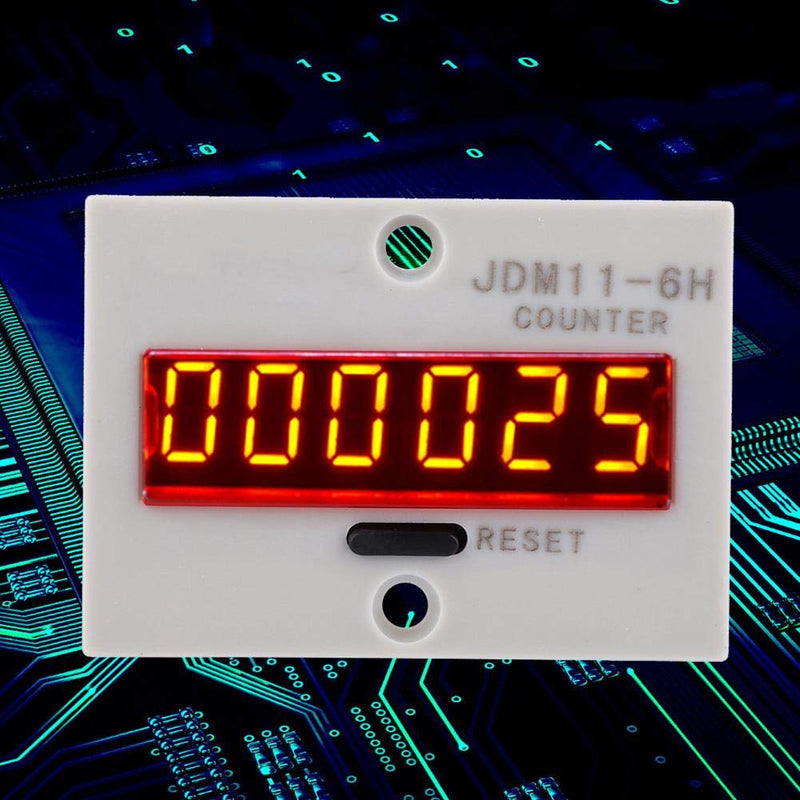 6 Digits Electronic Counter, Counting Range LED Digital Display Counter Relay Non Voltage Counter for Various Signal Input Counts Magnetic Switch (AC/DC24V)