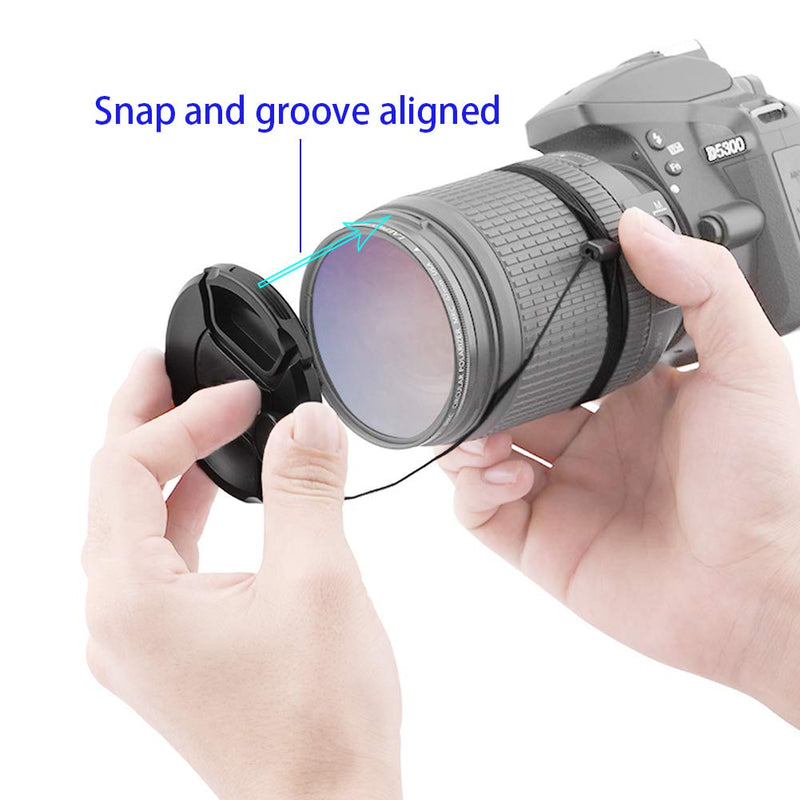 55mm Lens Cap Cover Compatible for Nikon D3500 D3400 D3300 D3200 D3100 for AF-P(Not for AF-S) DX Nikkor 18-55mm f/3.5-5.6G VR,AF-P DX Nikkor 18-55mm f/3.5-5.6G,HUIPUXIANG [2 Pack]