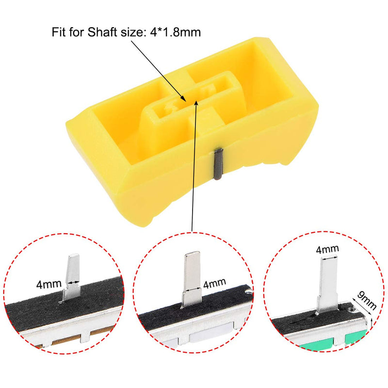 uxcell Plastic Straight Slide Potentiometer Flat Push Knob Insert Shaft 4x1mm Yellow 10pcs
