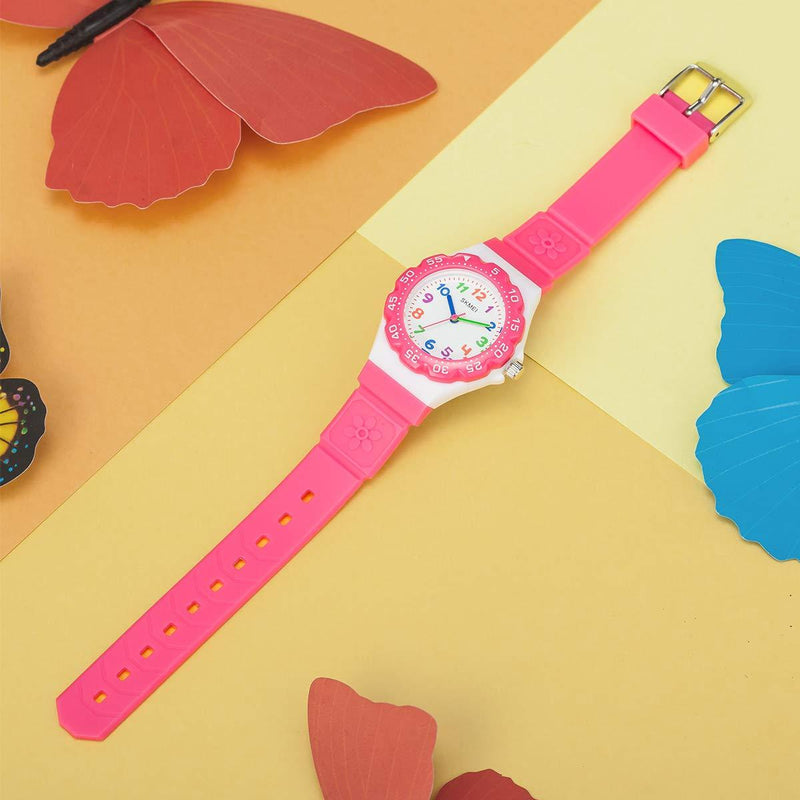 CakCity Kids Watch Waterproof Cute Cartoon Analog Girls Boys Wrist Watch for Little Child Time Teacher for Children 3-10 Year ROSERED