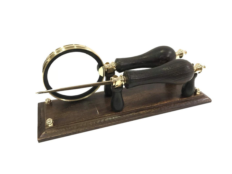 Marine Nautical Store Decorative Brass Magnifying Glass & Letter Opener on Stand Desk Top Office Decor