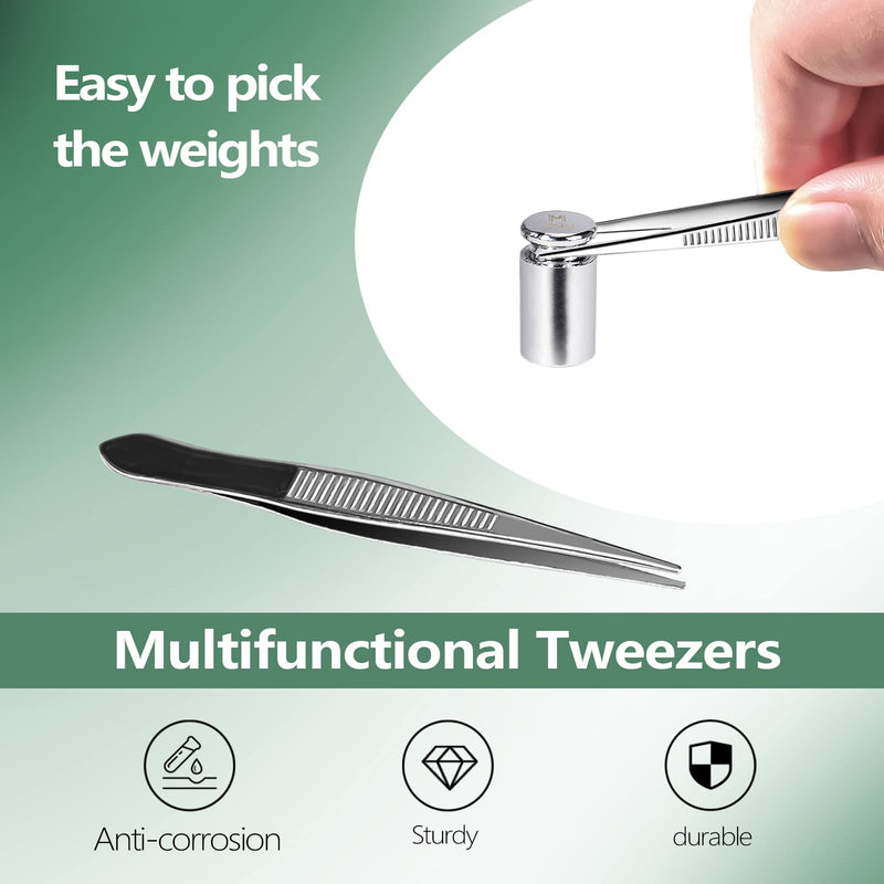 ACCT Calibration Weight 1g 2g 5g 10g 20g 50g 100g Calibration Weight Set for Digital Scales Small Weights for Crafts 1 Piece Calibration Weight Tweezers (Silver) Large