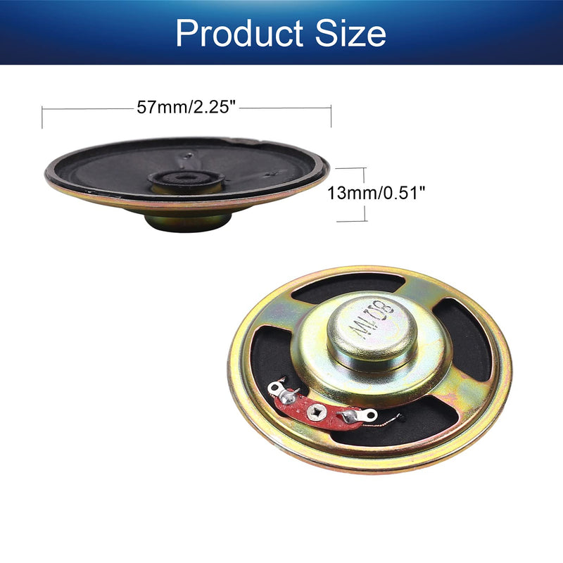 Fielect DIY Magnetic Speaker 1W 8 Ohm 57mm Diameter Round Shape Replacement Loudspeaker 1pcs 57mm Diameter 13mm Height 1W 8 Ohm 1Pcs