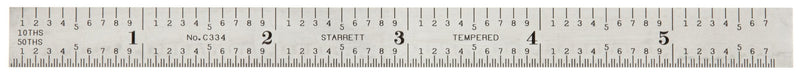 Starrett C334-150 2-Sided 6" Steel Ruler