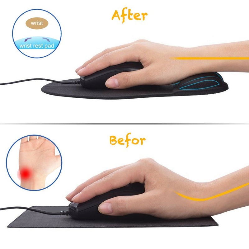 Office Mousepad with Gel Wrist Support - Ergonomic Gaming Desktop Mouse Pad Wrist Rest - Design Gamepad Mat Rubber Base for Laptop Comquter -Silicone Non-Slip Special-Textured Surface (01Pink) Pad1