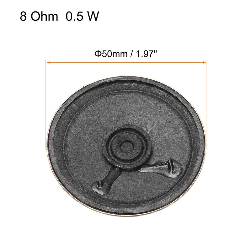 uxcell 0.5W 8 Ohm DIY Magnetic Speaker 50mm Round Shape Replacement Loudspeaker