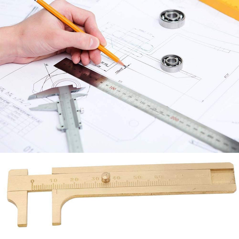 Vernier Caliper, Measure Measurement Tool 0-80mm Mini Ruler Read Value 0.1mm for Archaeology Measuring Jewelry Gemstones