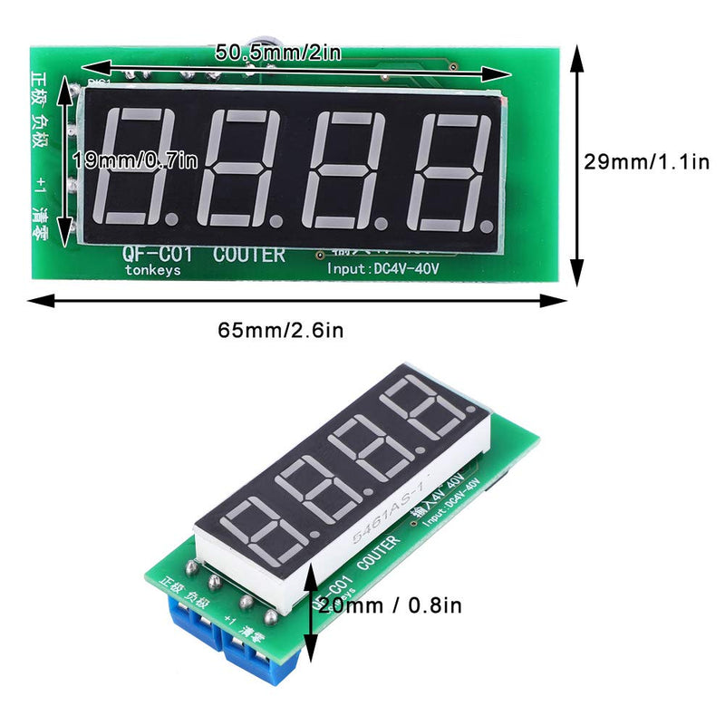 DC4-40V QF-C04 Counter Module, 4-Digit Digital Display, 0-9999 Counting Range with Memory Function