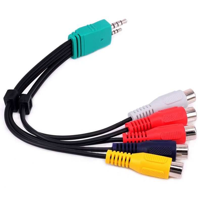 Yeworth Replacement for Samsung TV Component Adapter, 0.3m 3.5mm Male 2.5mm Male to 5RCA Female Plug Audio Video AV Adapter Cable Cord Compatible Samsung LED LCD TV BN39-01154W