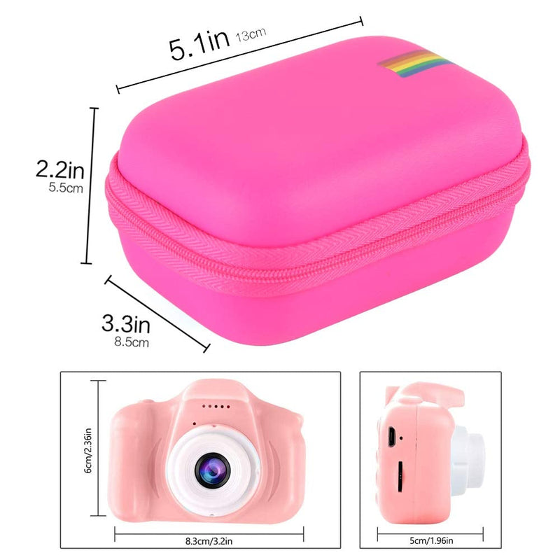 Leayjeen Camera Case Compatible with Seckton,GKTZ,VATENIC,OZMI,PROGRACE,Nine Cube,Rindol,LC-dolida,Desuccus and More Digital Kid Camera Toy Gift - 2-10 Year-Old Girl and boy Birthday Gift(Case Only) Pink