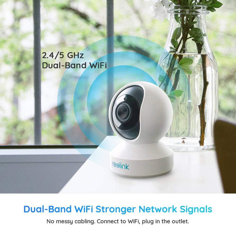 Indoor Security Camera, Reolink E1 Pro 4MP HD Plug-in WiFi Camera for Home Security, Dual-Band WiFi, Multiple Storage Options, Motion Alert, Night Vision, Ideal for Baby Monitor/Pet Camera White