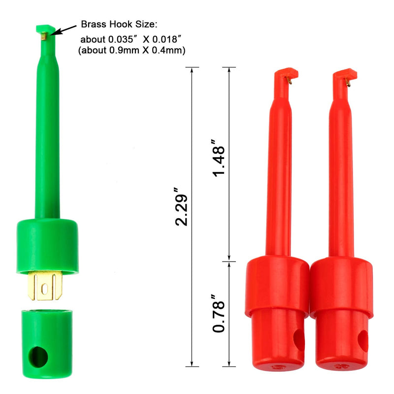 PAGOW 10pcs Multimeter Test Hook Clip, Electrical Testing Colorful Test Grabber Probe, for Testing Electronic Components Mini Grabber Clips