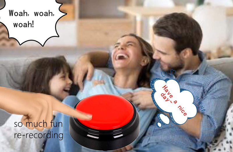 Neutral Voice Recording Button Easy Button Record 30 Seconds Talking Message Funny Office Gift Battery Powered Recordable Sound Buttons