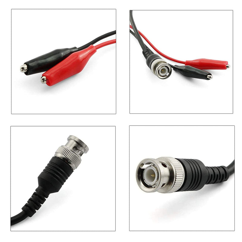 Longdex 1-Pack Oscilloscope Accessories BNC Male Plug Q9 Connector to Dual Alligator Clips Oscilloscope Probe Test Leads
