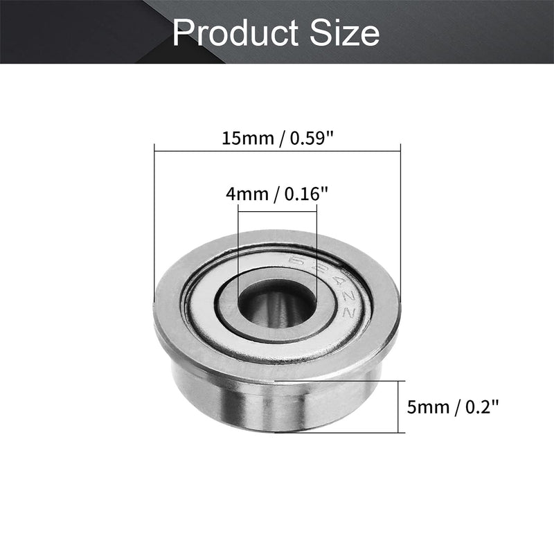 Othmro 5Pcs F624ZZ Deep-Groove Ball Bearings, Double Sealed Ball Bearings, High Carbon Chromium Bearing Steel Deep Groove Ball Bearing 4x15x5mm for Scooters Elevators Skateboards