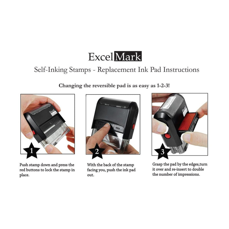 ExcelMark Clients Copy Self Inking Rubber Stamp - Red Ink (A1539)