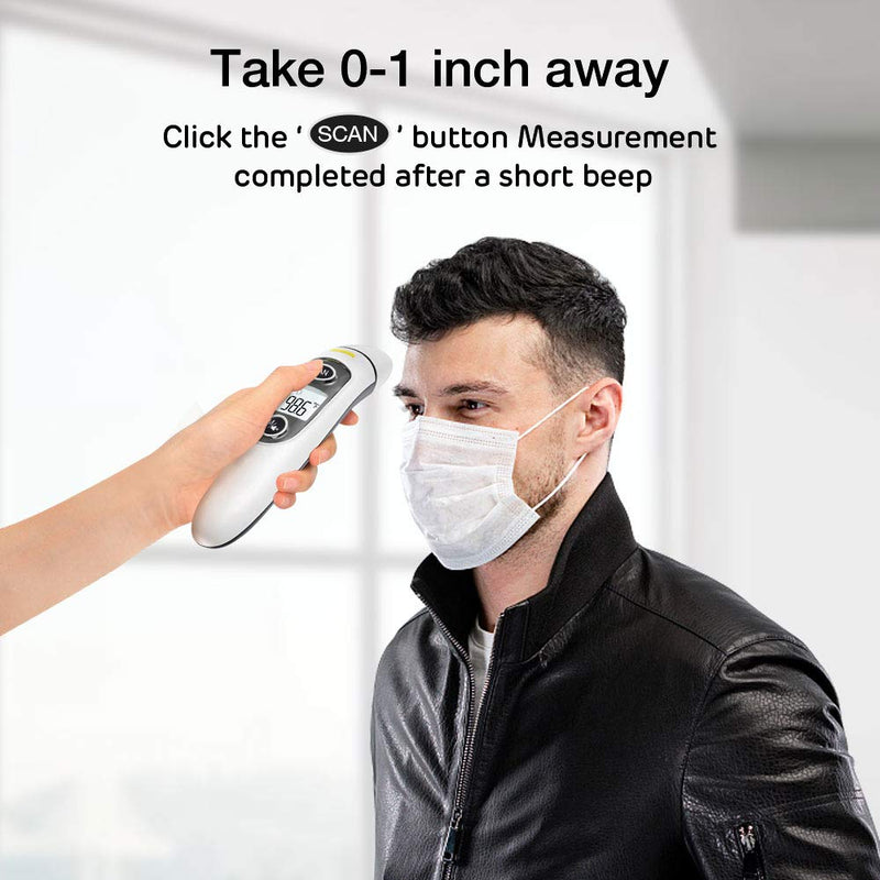 Goodbaby Baby Thermometer, Forehead and Ear Thermometer with Fever Alarm and Memory Function, Ideal for Babies, Adults, Indoor, and Outdoor Use