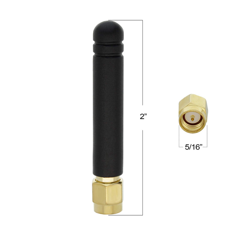 Shopcorp GSM Omni Directional Thumb Antenna with SMA Male Straight Connector â€“ CDMA and WCDMA, 2.5 dBi Gain and 850-2100/2400 MHz (1 Unit) Straight - 1 Unit