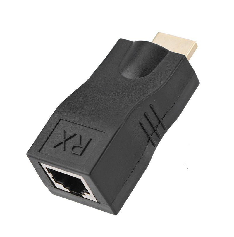 2X HDMI to RJ45 Network Cable Extender Converter Repeater Over Single 30m CAT-5e CAT6 Support HDMI1.4 3D 1080P Resolution, 4k 2k, for PS3 TV PC Projector Computer HD EVD, etc