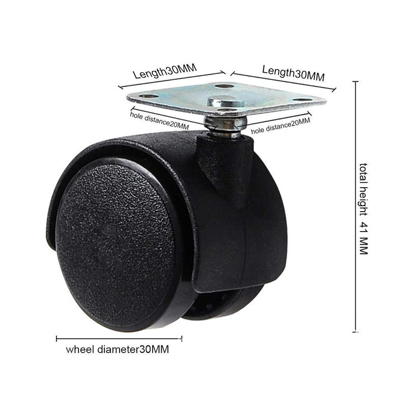 Copapa 1" Dia Plastic Wheel Metal Top Plate Swivel Ball Bearing Casters 5 Pcs w Mounting Screws
