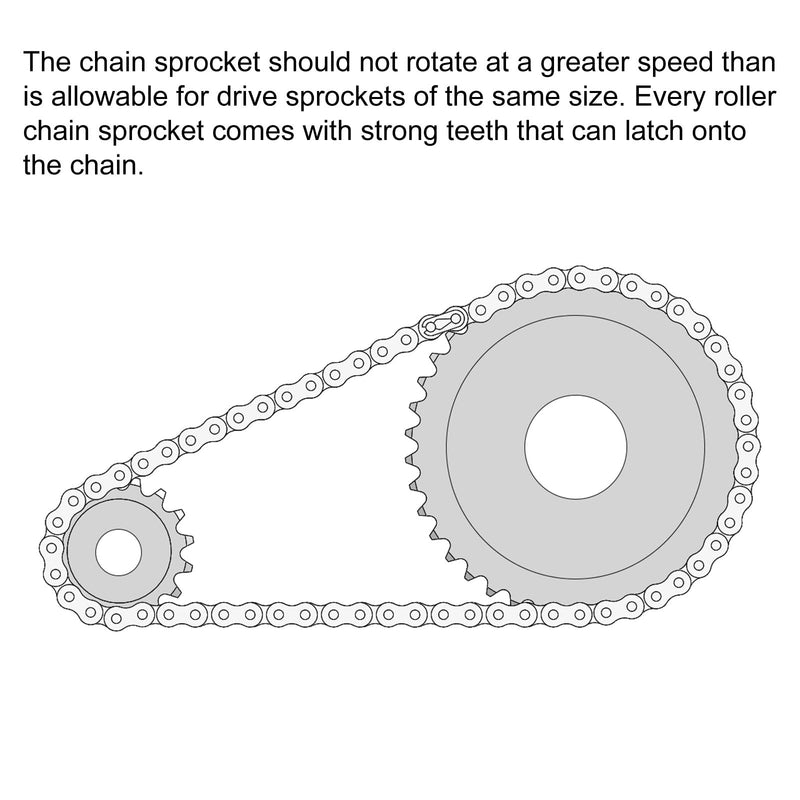 uxcell 10 Teeth Sprocket Type B Single Strand 1/2" Pitch, 10mm Bore A3 Carbon Steel for ISO 06B