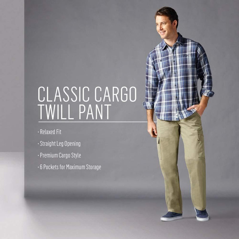 Wrangler Authentics Men's Classic Twill Relaxed Fit Cargo Pant 29W x 30L Black