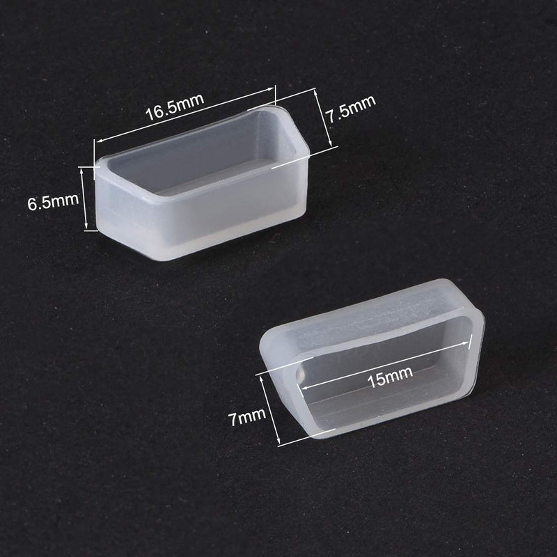 uxcell 10pcs VGA Port Silicone Protectors Cap Cover Anti Dust for DB9, RS232, 15mmx7mm Clear