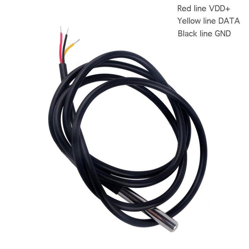Geekstory 5PCS DS18B20 Temperature Sensor, Waterproof Temp Digital Thermal Probe 1M 39.3inch with 4.7KΩ Resistor for Arduino 1 Meter DS18B20 Temperature Sensor