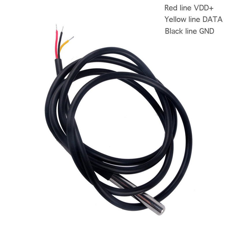 Geekstory 5PCS DS18B20 Temperature Sensor, Waterproof Temp Digital Thermal Stainless Steel Tube Probe 3M 118.1 inch with 4.7KΩ Resistor for Raspberry pi, Arduino 3 Meters DS18B20 Temperature Sensor