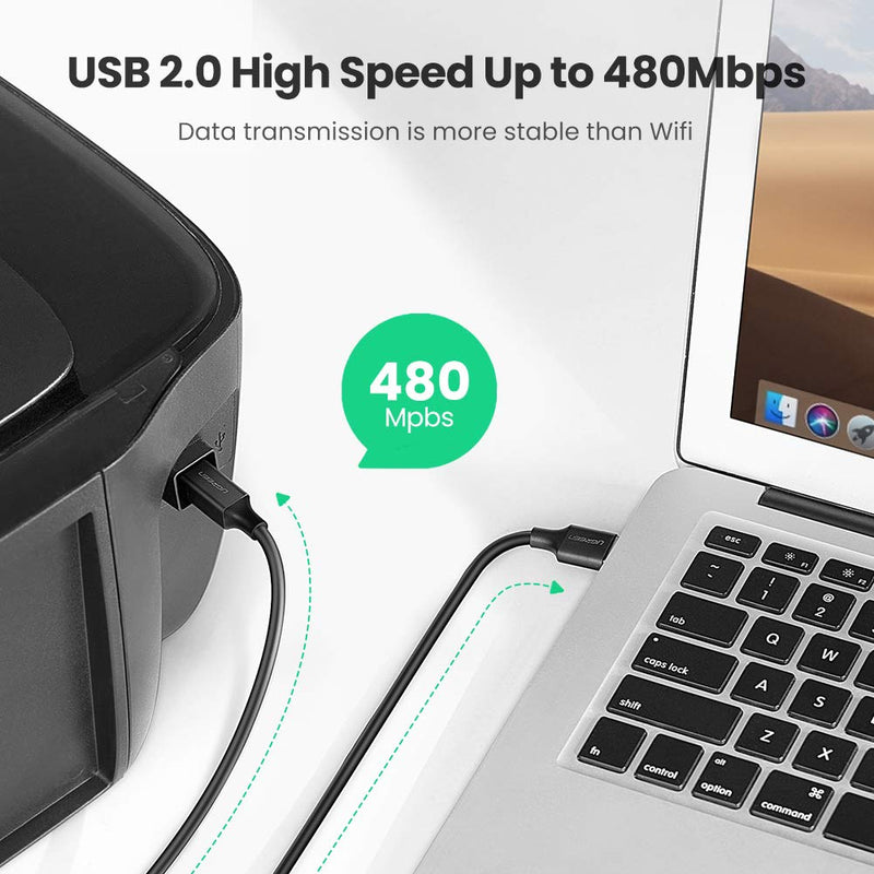 UGREEN USB 2.0 Printer Cable - A-Male to B-Male Cord USB A to B Cable High Speed Scanner Cord Compatible with Hp, Cannon, Brother, Samsung, Dell, Epson, Lexmark, Xerox,Piano, Dac and More 5 FT 5FT