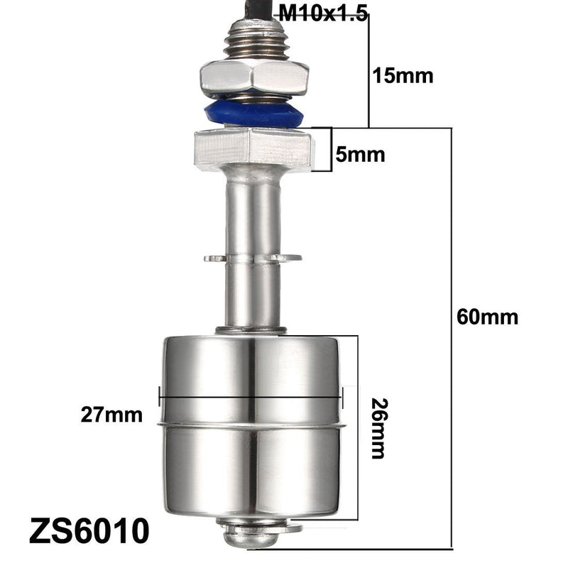 uxcell Stainless Steel Float Switch for Water Pump Tank swim pool garden pond Liquid Water Level Sensor M11 3" Length