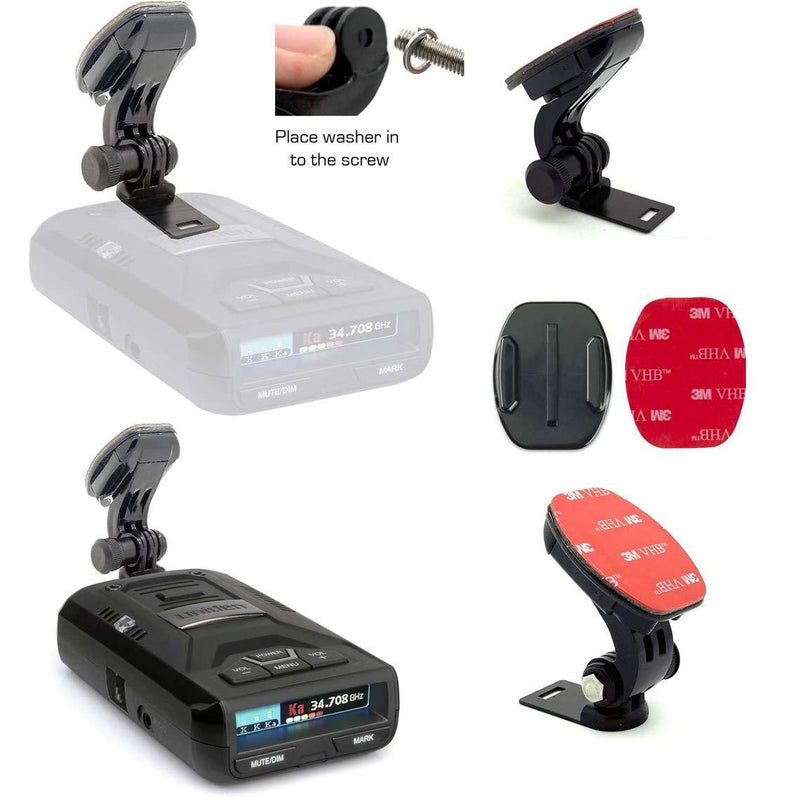 LycoGear Radar Detector Easy Connect Adhesive Mount for Uniden R1 R3 R7 DFR6 DFR7 DFR8 DFR9 Radar Detectors