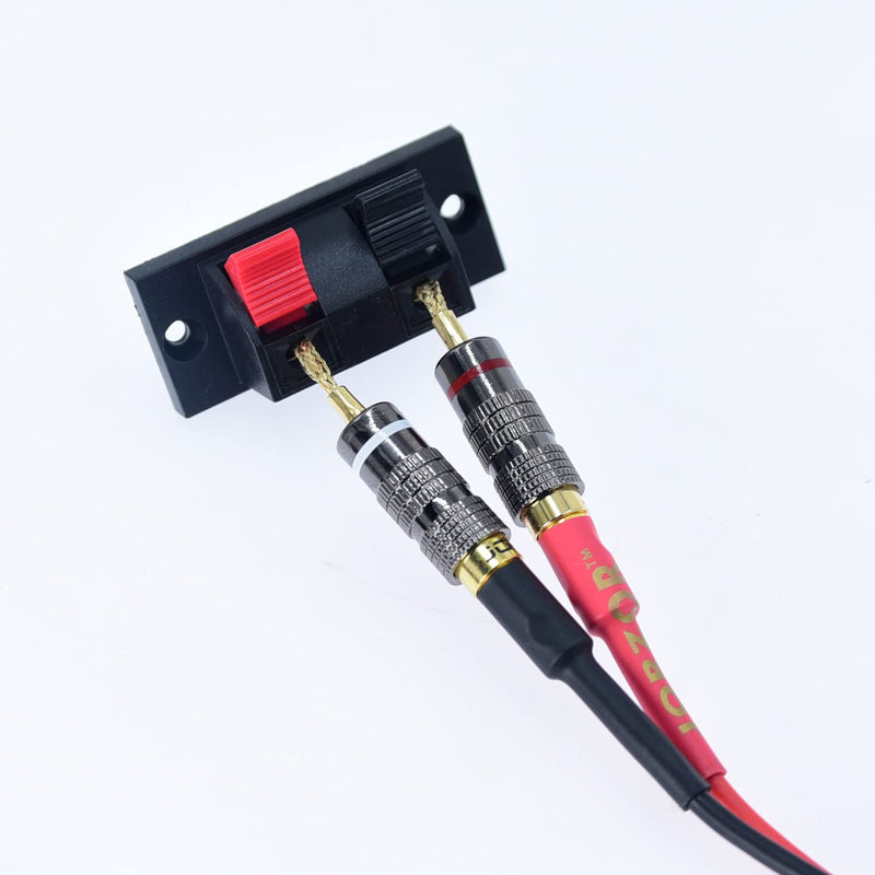 Screw-Type Connectors Deadbolt Flex Pin Banana Adapter Plug to 4mm Female Bananas Jack Center Surround Wire for Spring Loaded Speaker Terminals Inputs 4 Pack