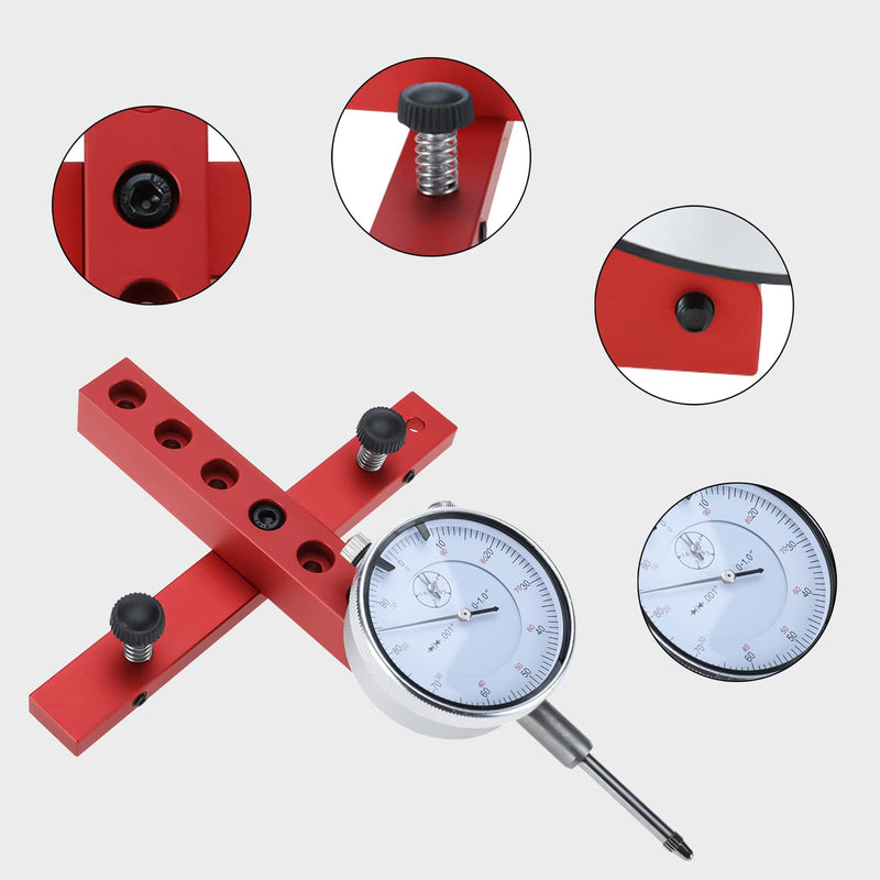 NORJIN Table Saw Dial Indicator Gauge, Table Saw Gauge for Aligning and Calibrating Work Shop Machinery, 0.01in Resolution