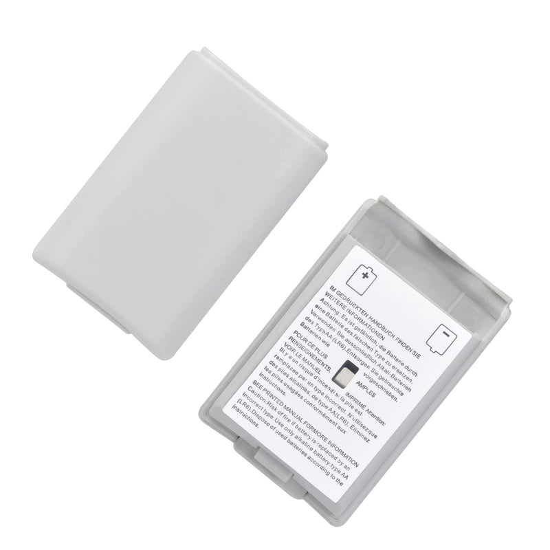 2 Pcs Battery Pack Cover for Xbox360 Wireless Controller, Replacement Battery Pack Cover Shell Case (1×Black, 1×White)