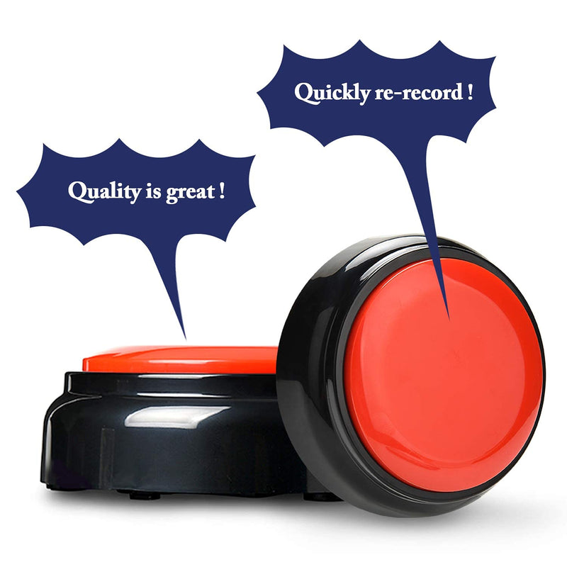 Neutral Voice Recording Button Easy Button Record 30 Seconds Talking Message Funny Office Gift Battery Powered Recordable Sound Buttons